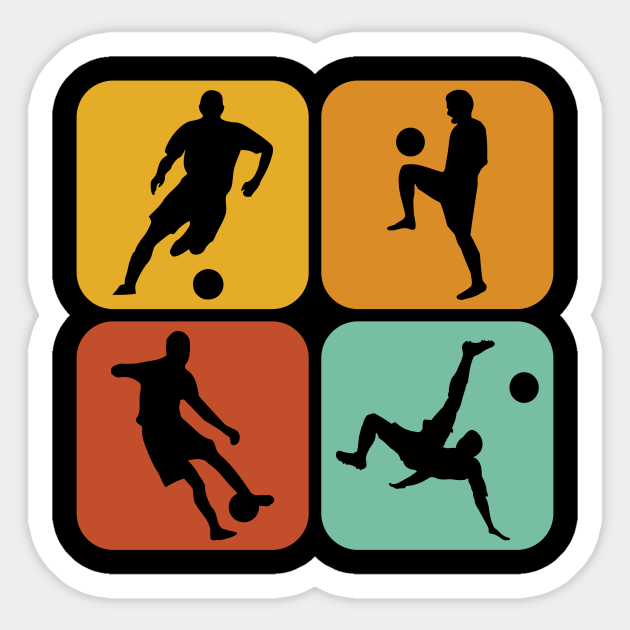 Retro Soccer Players I Aesthetic I Soccer - Soccer - Sticker | TeePublic